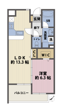 1LDKの間取図
